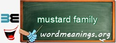 WordMeaning blackboard for mustard family